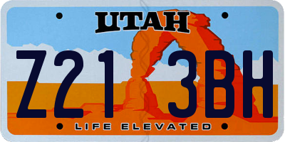 UT license plate Z213BH
