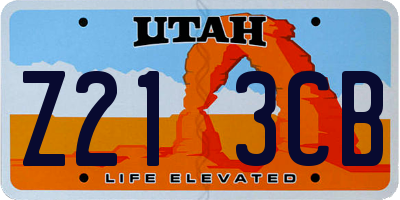 UT license plate Z213CB