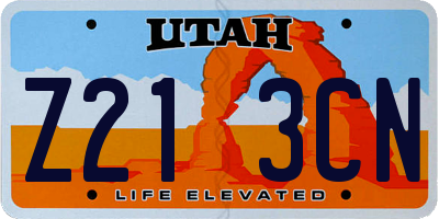 UT license plate Z213CN