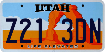 UT license plate Z213DN