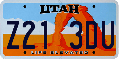 UT license plate Z213DU