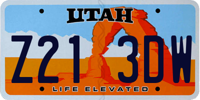 UT license plate Z213DW