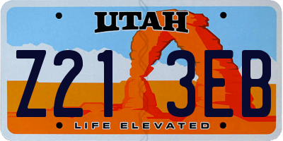 UT license plate Z213EB