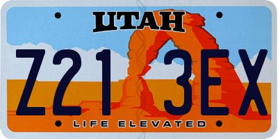 UT license plate Z213EX