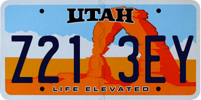 UT license plate Z213EY