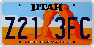 UT license plate Z213FC