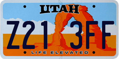 UT license plate Z213FF