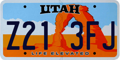 UT license plate Z213FJ
