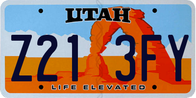 UT license plate Z213FY