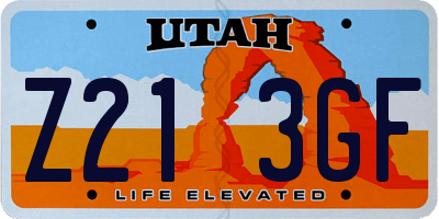 UT license plate Z213GF