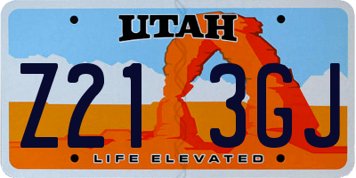 UT license plate Z213GJ
