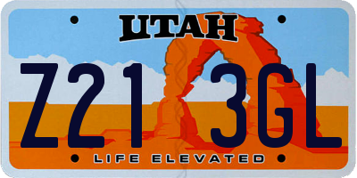UT license plate Z213GL