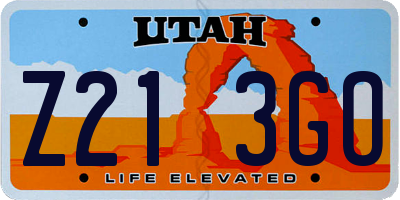 UT license plate Z213GO