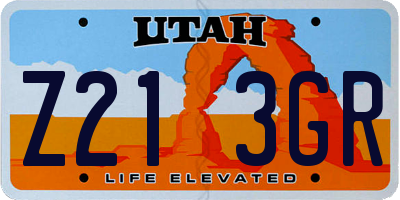 UT license plate Z213GR