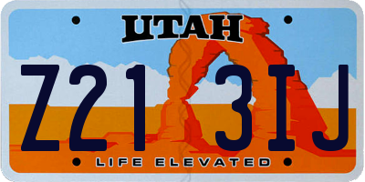 UT license plate Z213IJ