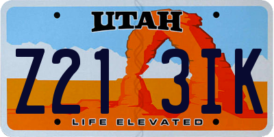 UT license plate Z213IK