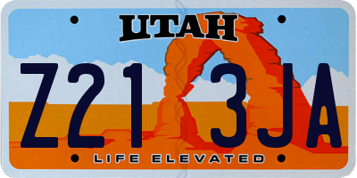 UT license plate Z213JA