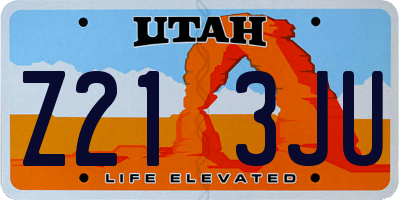 UT license plate Z213JU