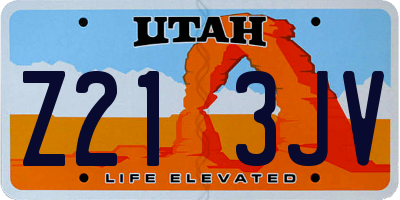 UT license plate Z213JV