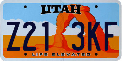 UT license plate Z213KF