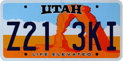 UT license plate Z213KI