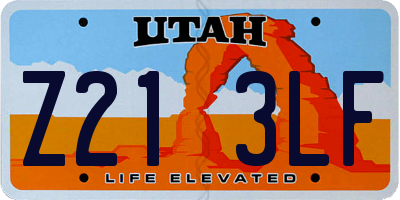 UT license plate Z213LF