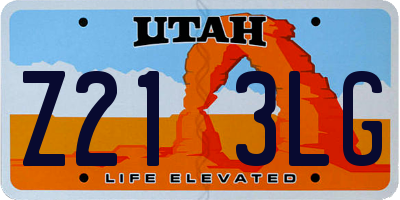 UT license plate Z213LG