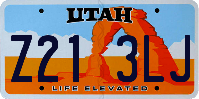 UT license plate Z213LJ