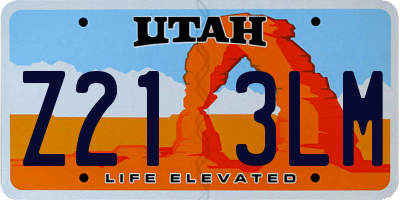 UT license plate Z213LM