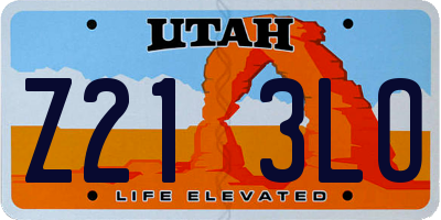 UT license plate Z213LO