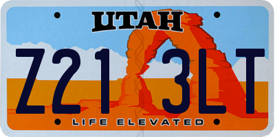 UT license plate Z213LT