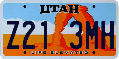 UT license plate Z213MH