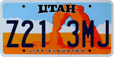 UT license plate Z213MJ