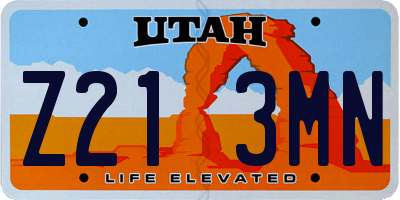 UT license plate Z213MN