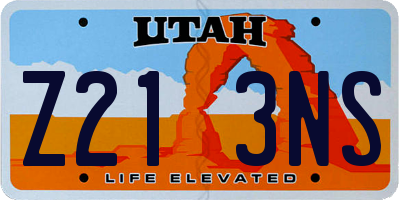 UT license plate Z213NS