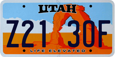 UT license plate Z213OF