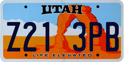 UT license plate Z213PB