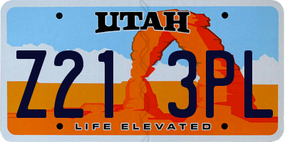 UT license plate Z213PL