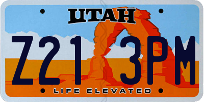 UT license plate Z213PM