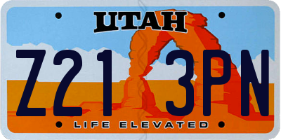 UT license plate Z213PN