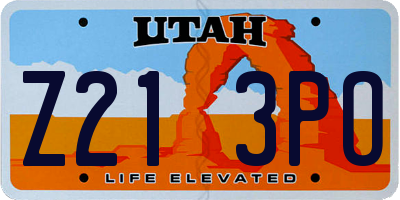 UT license plate Z213PO