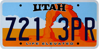 UT license plate Z213PR