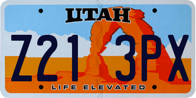 UT license plate Z213PX