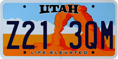 UT license plate Z213QM
