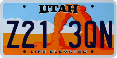 UT license plate Z213QN