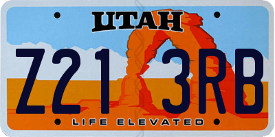 UT license plate Z213RB