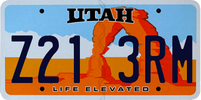 UT license plate Z213RM