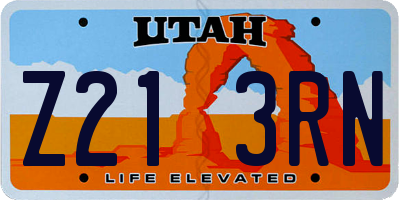 UT license plate Z213RN