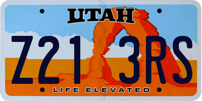 UT license plate Z213RS