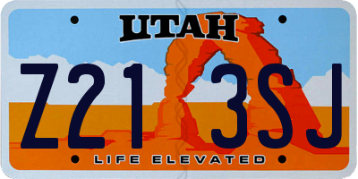 UT license plate Z213SJ